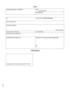Bill of Exchange Template