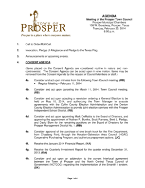 Proclamation application format - (Items placed on the Consent Agenda are considered routine in nature and noncontroversial - prospertx