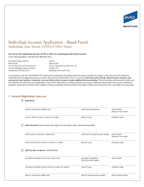 Individual Account Application - Bond Funds