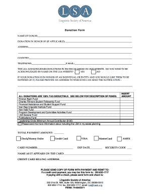 LSA Donation Form
