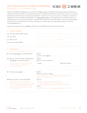 Netherlands Tax Residence Self-Certification Form