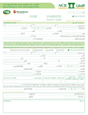 MoneyGram QuickPay Registration and Transfer Form