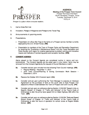 Request for reimbursement form - Presentation of a Blue Star Flag to the family of a Prosper service member currently