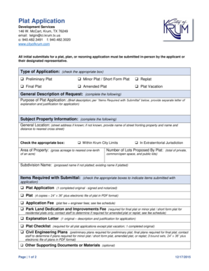 Presentation feedback form - Plat Application - cikrumtxus - ci krum tx