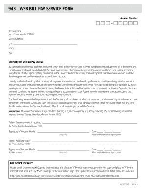 Merrill Lynch Web Bill Pay Service Form