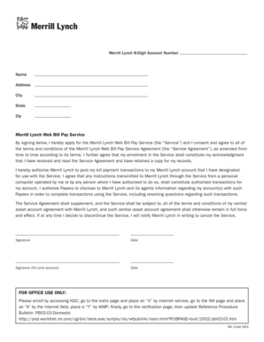 Merrill Lynch Web Bill Pay Service Application