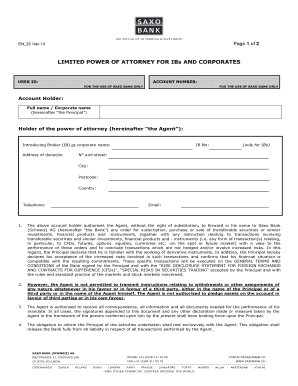 Limited Power of Attorney for IBs and Corporates