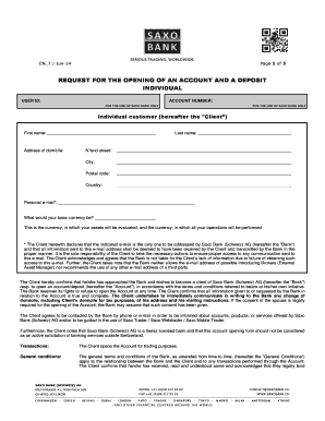 Saxo Bank Account Opening Form