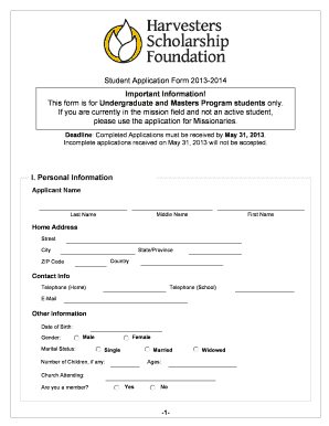 Student Application Form