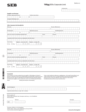 SEB Corporate Limit Application Form