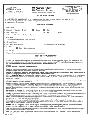 AFAC Individual Cancer Diagnostic Benefits Form