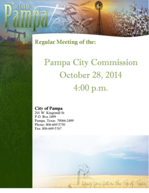 Pampa City Commission October 28 2014 400 pm - cityofpampa