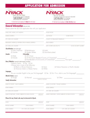 Nyack College Application Form