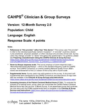 CAHPS Child 12-Month Survey