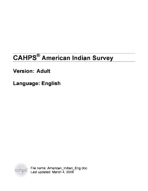 CAHPS American Indian Survey Adult Questionnaire
