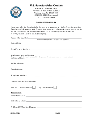 US Passport Intake Form
