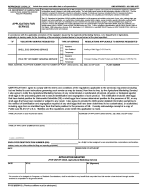 USDA Poultry Grading Service Application