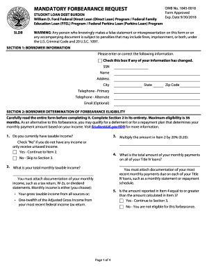 Mandatory Forbearance Request Form