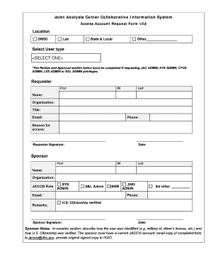 JACCIS Account Request Form