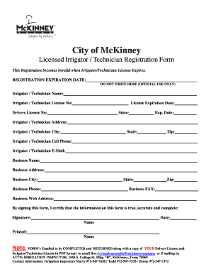 Tdcj timesheet - Licensed Irrigator Technician Registration Form