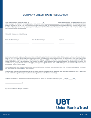Company Credit Card Resolution