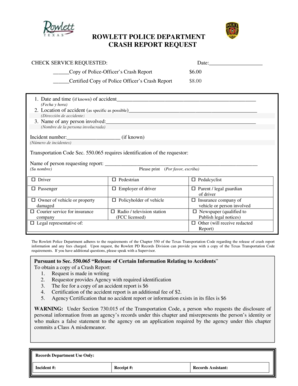 Employee resignation letter - ROWLETT POLICE DEPARTMENT CRASH REPORT REQUEST - ci rowlett tx