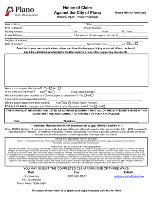 Employee id card format pdf - Notice of Claim Against the City of Plano Please Print or