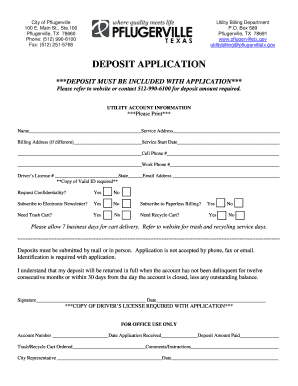 Utility Deposit Application