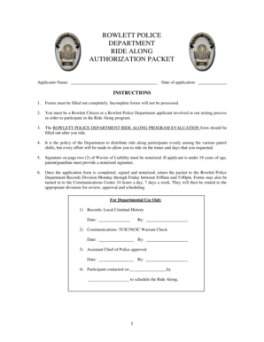 Sign off sheet template - ROWLETT POLICE DEPARTMENT - ci rowlett tx