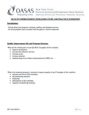Quality Improvement Infrastructure and Practice Interview