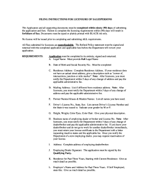 Arizona Salesperson License Application