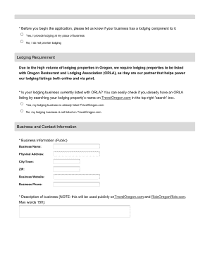 Oregon Bike Friendly Business Application