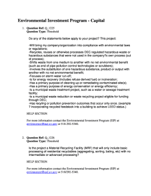 Environmental Investment Program Application