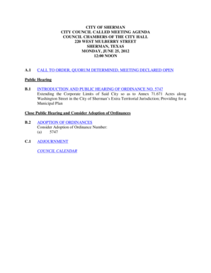 Presentation skills evaluation form - CITY OF SHERMAN CITY COUNCIL CALLED MEETING AGENDA COUNCIL - ci sherman tx