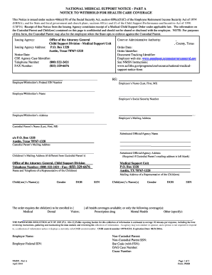 National Medical Support Notice - Part A