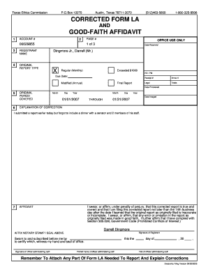 Texas Lobby Activities Report Form LA