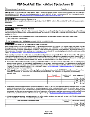 HSP Good Faith Effort Method B Form