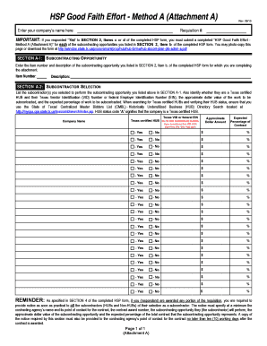 HSP Good Faith Effort - Method A
