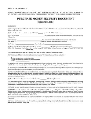 Texas Purchase Money Security Document