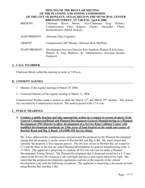 Oa form - MINUTES OF THE REGULAR MEETING OF THE PLANNING AND ZONING - ci rowlett tx