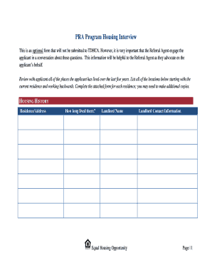 Housing Interview Form