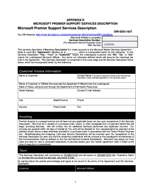 Microsoft Premier Support Services Agreement