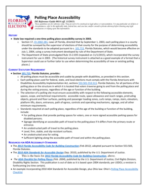 Polling Place Accessibility Survey Checklist