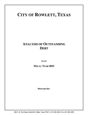 Articles of incorporation sample - Rowlett Debt Book Cover 1012014 - ci rowlett tx