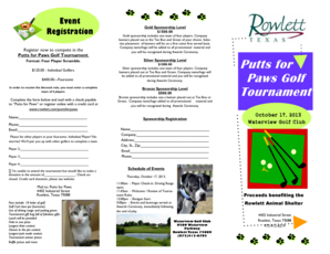 College schedule - Putts for Paws Golf Tournament - cirowletttxus - ci rowlett tx