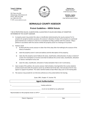 Bernalillo County Property Tax Protest Form