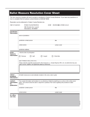 Ballot Measure Resolution Cover Sheet