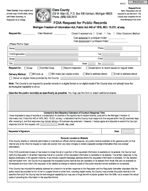 Michigan FOIA Request Form