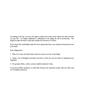 Victim Impact Statement Form