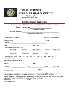 Comal County Building Permit Application